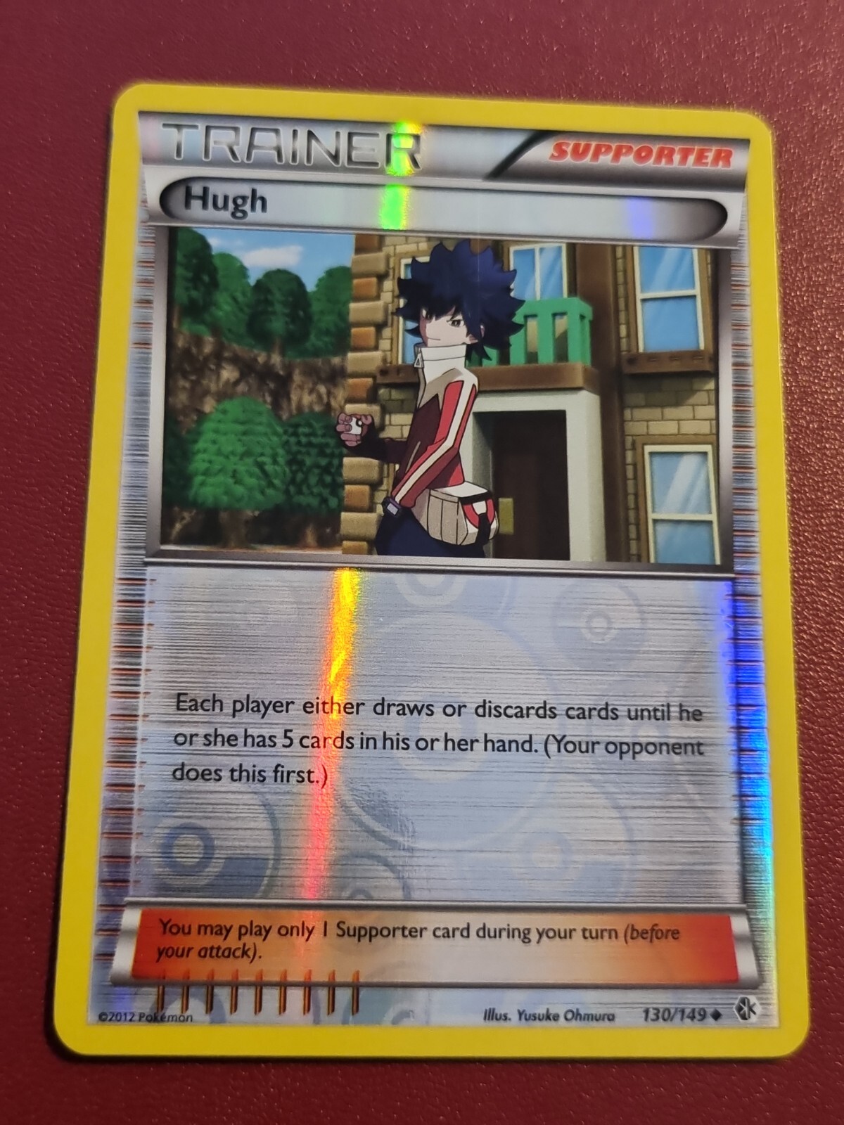 Pokemon Black White Boundaries Crossed Hugh 130/149 Reverse Holo Card TCG