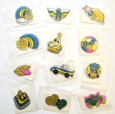Vintage 1980’s Puffy Glitter Stickers - Individually Packaged Gumball Prize