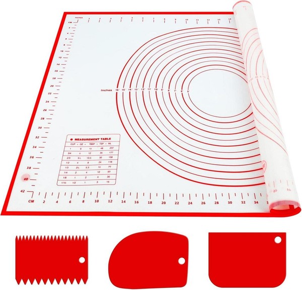 Silikon Backmatte 70X50 Cm Antihaft Teigmatte Messung Teigschaber-image