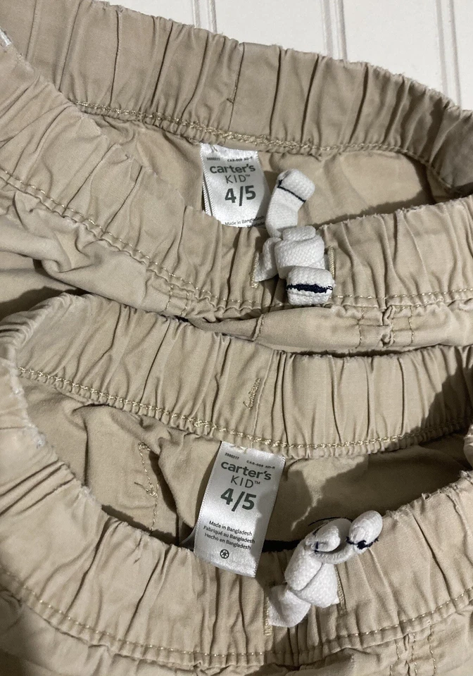 Conjunto de pantalones cortos de uniforme escolar Carter’s Kid’s Boy’s Girl’s 4/5 color caqui tostado 100 % algodón Foto 2 de 4