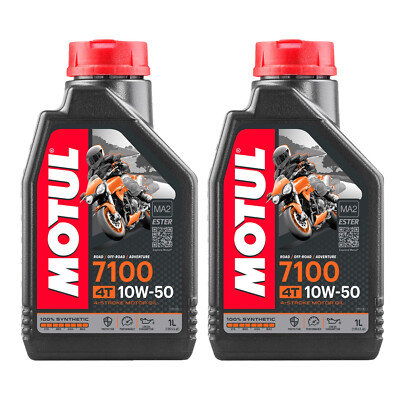 Motul 7100 4T 10W-50 100% Synthetic Ester 4-Stroke 2L Motor Oil 2 x 1L 104097