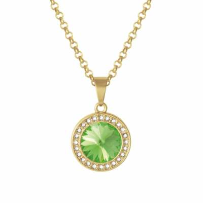 Viva Peridot österreichischer Kristall Anhänger goldfarben