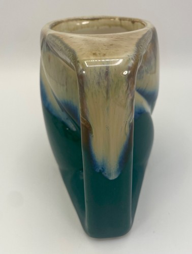 Signed Rodolfo Padilla Coffee Mug Twisted Beige to Blue Drip Glaze Mexico Heavy! - Picture 5 of 11