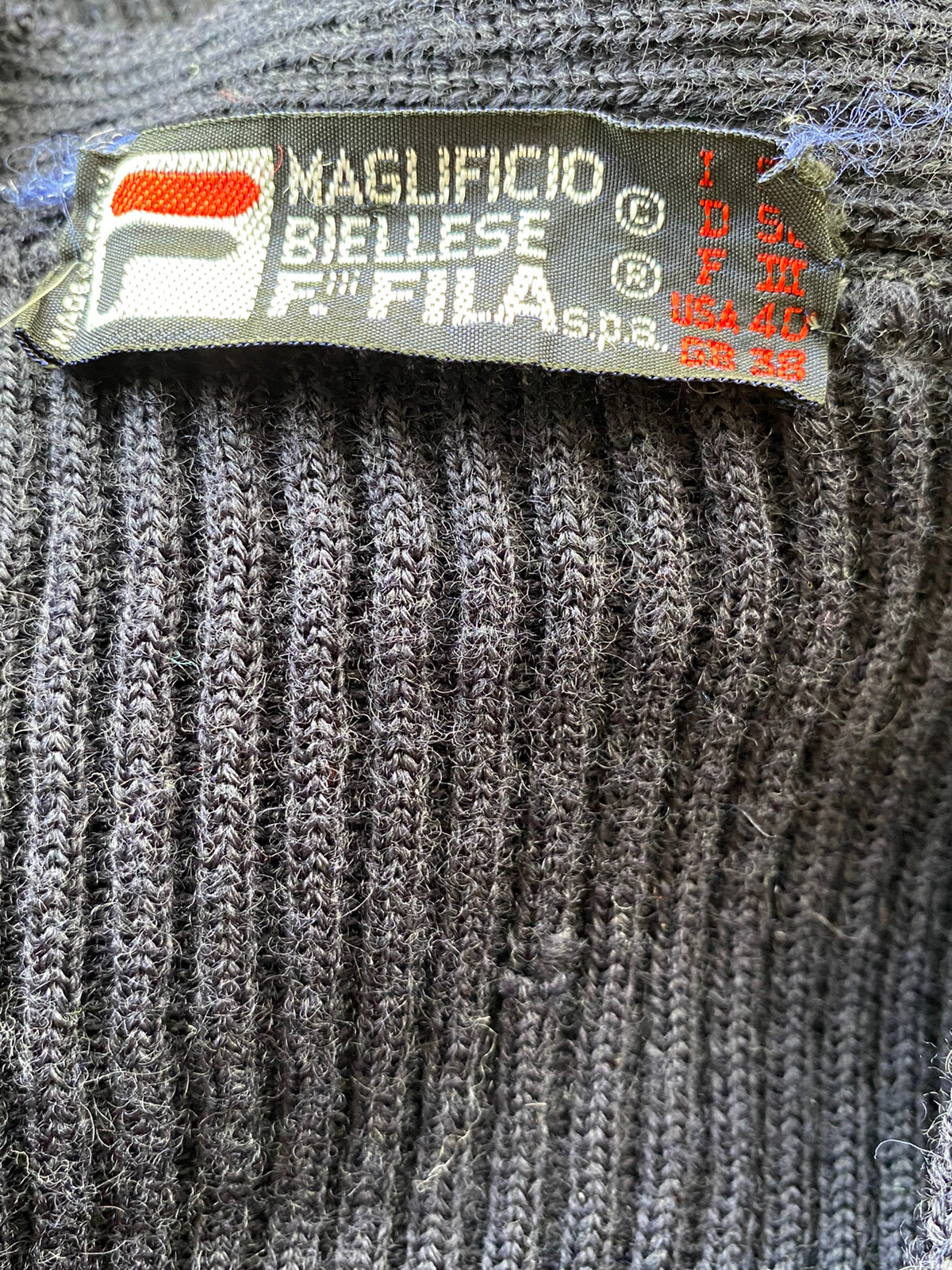 FILA PULLOVER TENNIS MAGLIA SHIRT SWEATER UOMO MAN VINTAGE LANA WOOL JUMPERS