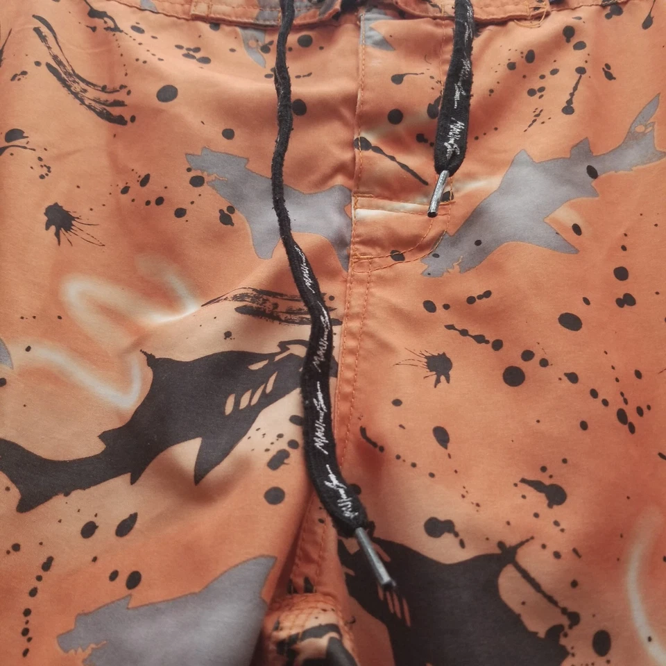 Maui and Sons Men's 28 Shark Orange Board Shorts Swimwear 28" 8.75" 12" - Image 3 of 4