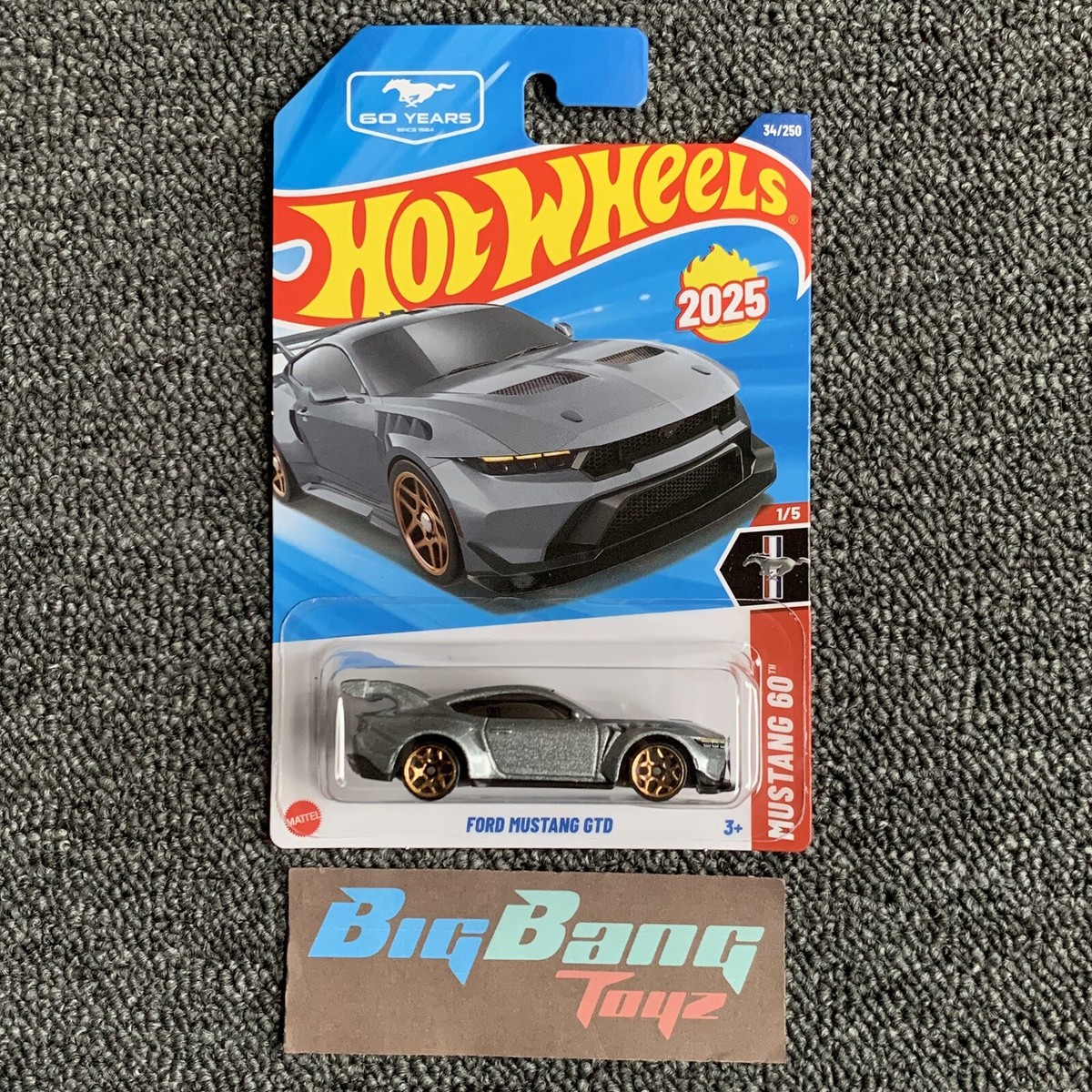 Hot Wheels Ford Mustang GTD Silver #34 Mainline 2025 Case B/C