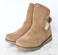 UGG Jayla Girls Chestnut Suede Buckled Winter Warm Boots Sz 4