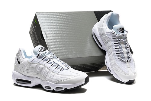 Nike Air Max 95 OG Neon Retro White Black sport Comfortable Running Men's Shoes - Picture 4 of 5