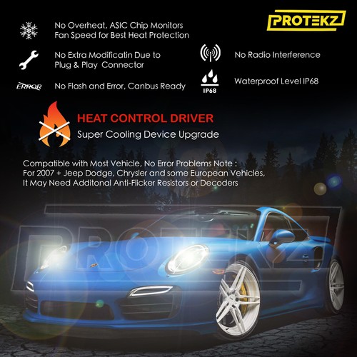 9005 LED Headlight Bulbs Kit 7200LM 60W 6000K Xenon White HB3 Car & Truck Parts - Picture 8 of 12