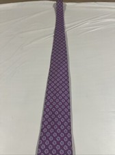BROOKS BROTHERS Makers Purple With White Blue Flowers Silk Tie Made In USA