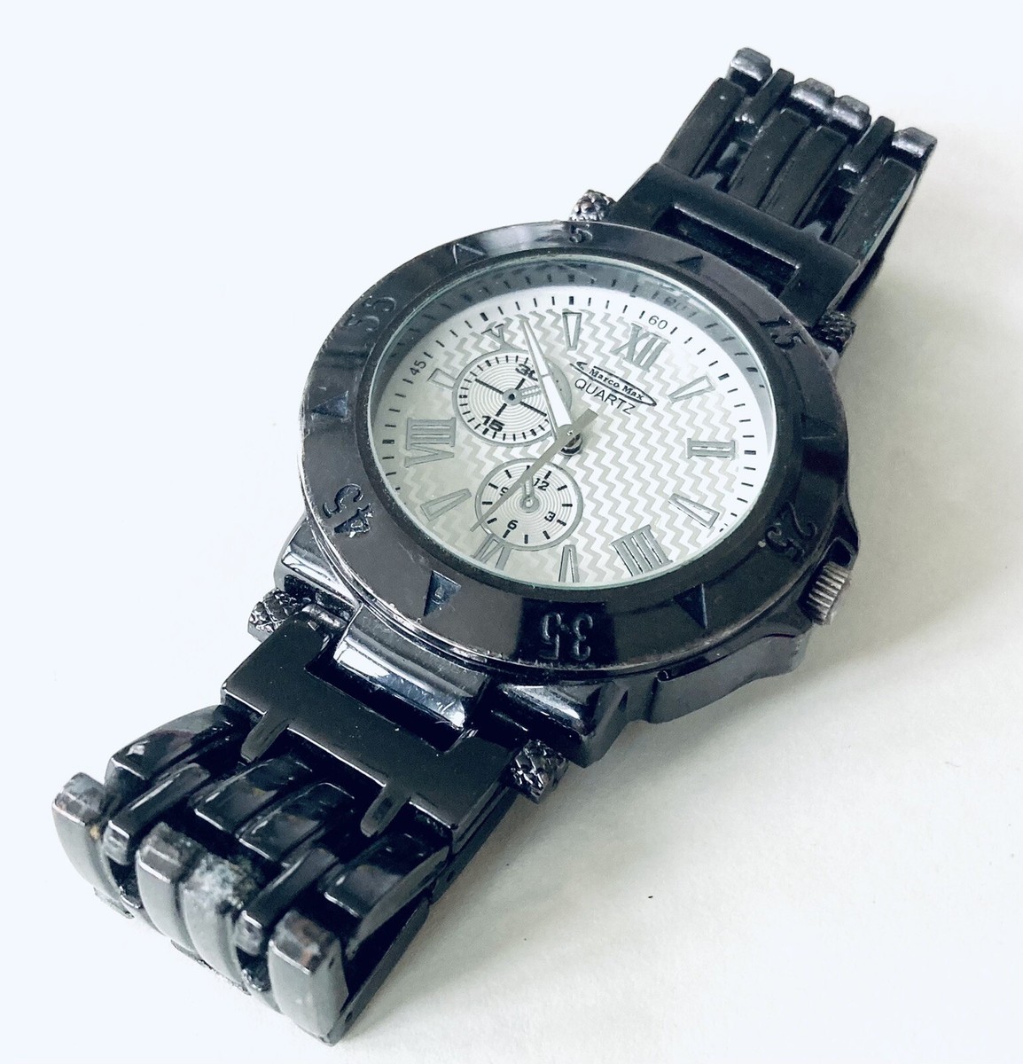 Marco Max Mens Watch Japan Quartz Movement Water Resistant Steel Chrome  Roman #s