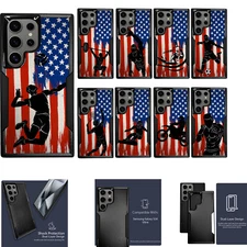 For [Samsung S23 ULTRA][HYBRID ARMOR][Dual Two Piece Case] USA Sports