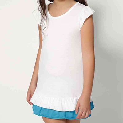 Mädchen T-Shirt Kleid Sandy, Kids Shirt, Rüschenkleid,1-14 Jahre,3 Farben | nath