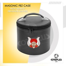 Core Plus Group Masonic Black Fez Cap Case, Imitation Leather | Hat/Cap Storage