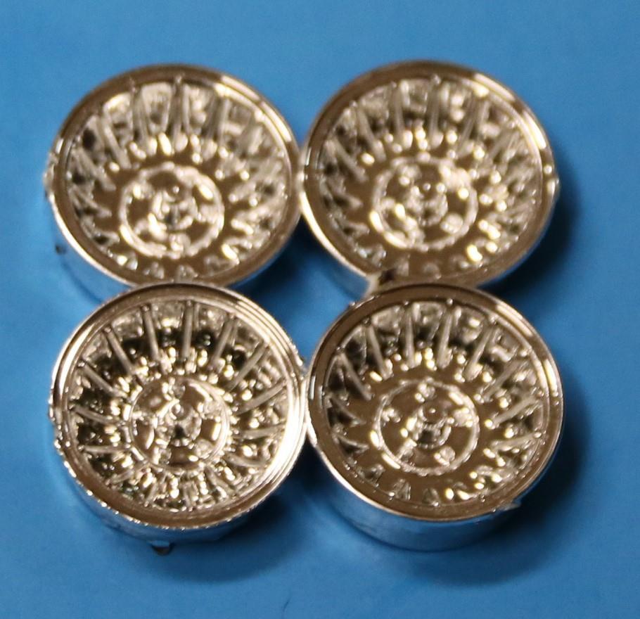 MODEL PARTS SET OF 4 CUSTOM WHEELS FROM MPC 1967 PONTIAC GTO 1:25-image