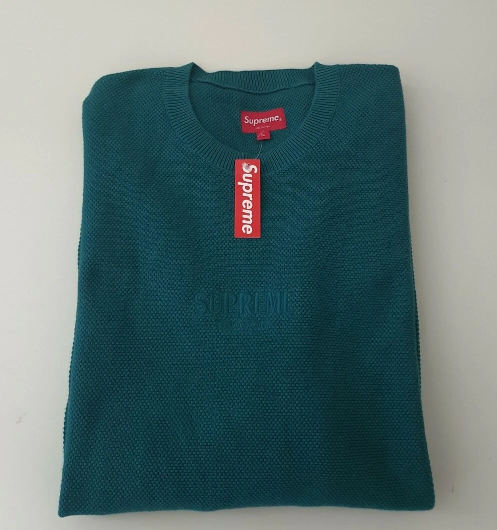 Sweat pull grand sarcelle col rond FW18 Supreme Pique taille L neuf avec étiquette