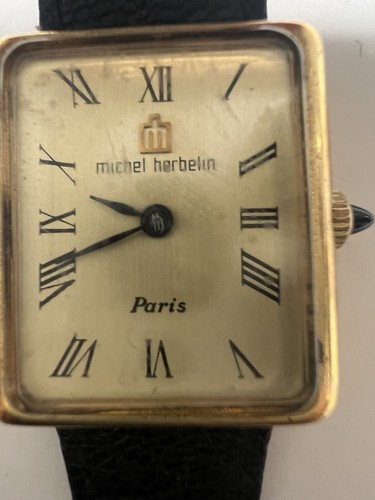 Michel Herbelin Paris Two ladies watches Gold Tone Leather Band  vintage preown - Picture 7 of 24