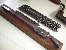 7x Vintage Brace Drill Bits, WM Ridgway, Alfrid, Jennings, Silverstons, etc. (L