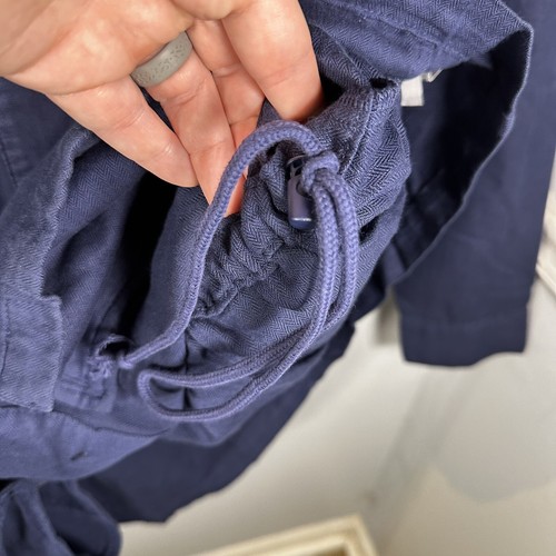 $248 Outerknown Utility Cargo Linen Organic Cotton Blend Jacket Medium Navy Blue - Picture 4 of 7