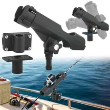 360° Adjustable Fishing Rod Pole Boat Mount Stand Kayak Bracket Holder w/ Clamp