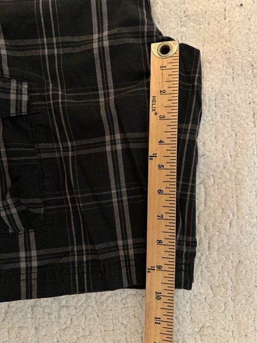Tony Hawk Plaid Cargo Shorts Boys Size 8 Adjustable Waist--Black/Gray - Picture 3 of 7