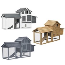 PawHut 59" Small Wooden Chicken Coop with Removable Tray