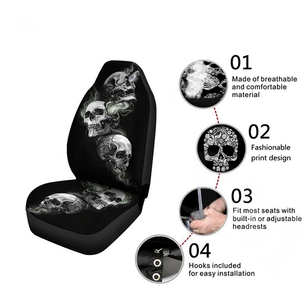 Car Seat Covers Waterproof Halloween Skeleton Breathable Car Seat Cover