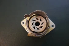 Amphenol 8 Pin Ceramic Tube Socket W/ Stainless Steel Clamp USED