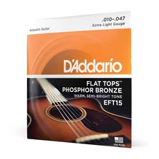 D'Addario Flat Tops Phosphor Bronze Acoustic Guitar Strings 10-47 Extra Light