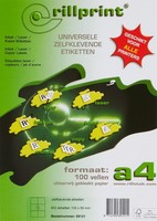 Rillprint Universal-Etiketten 105 X 99 Mm Weiß 600 Etiketten