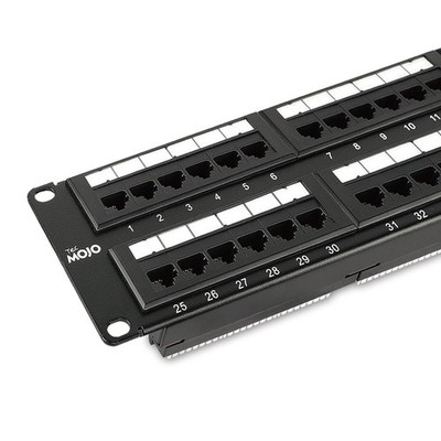 Tecmojo UL Listed 48 Port Cat6 Patch Panel, 2U Network Patch Panel for 19 inc...