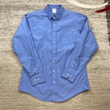 VTG Brooks Brothers Oxford Button Shirt 16 - 6/7 Blue OCBD Outdoors Preppy Mens