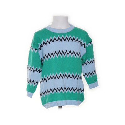 H&M, Strickpullover, Größe: 110/116, Grün/Blau/Schwarz, Baumwolle, Chevron #Iiq