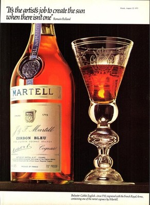 Vintage Werbung für MARTELL Cognac Brandy (5) Original 1971 Print Ad Ephemera