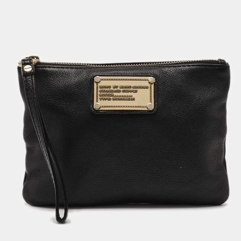 Marc by Marc Jacobs Classic Q Black Leather Wristlet Pouch