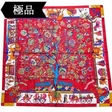 HERMES Silk Shawl Scarf Fantaisies Indiennes 140 Multicolor near mint gift