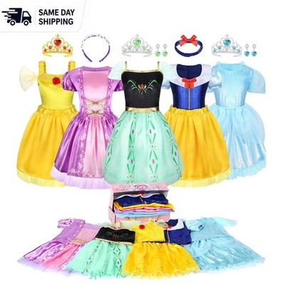5 Magical Princess Looks in One Set - Dress Up Clothes for Girls 3-6
