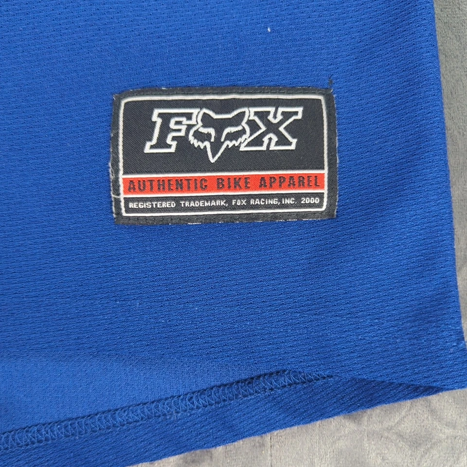 Fox Auténtica Ropa de Bicicleta BMX Carreras Jersey 1/2 Cremallera Azul Manga Corta Hombres 2XL Foto 4 de 4