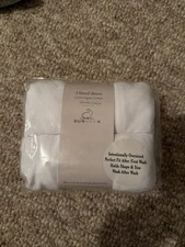 Bunnyjik GOTS Organic Turkish Cotton Bedside Fitted Bassinet Sheets 33x20" White