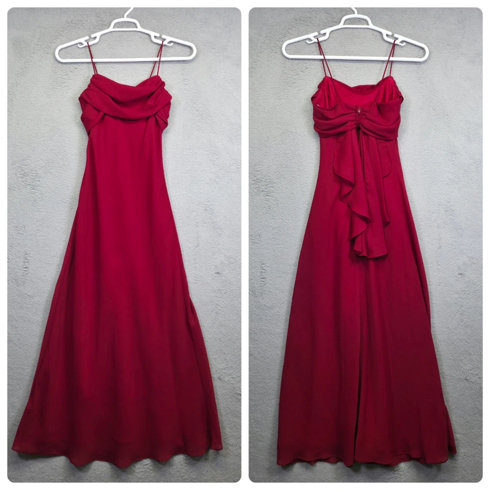 Vestido maxi feminino Y2K Betsy Adam 6 chinelos chiffon fada capricho noite formal - Imagem 2 de 4