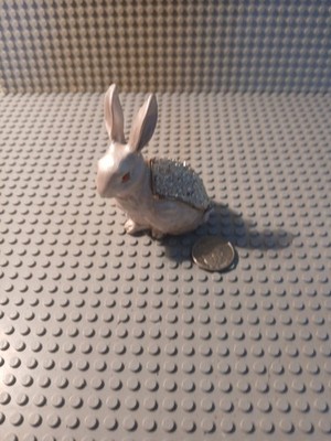 Enamel Bejeweled Metal Bunny Rabbit 3'' Hinged Trinket Box