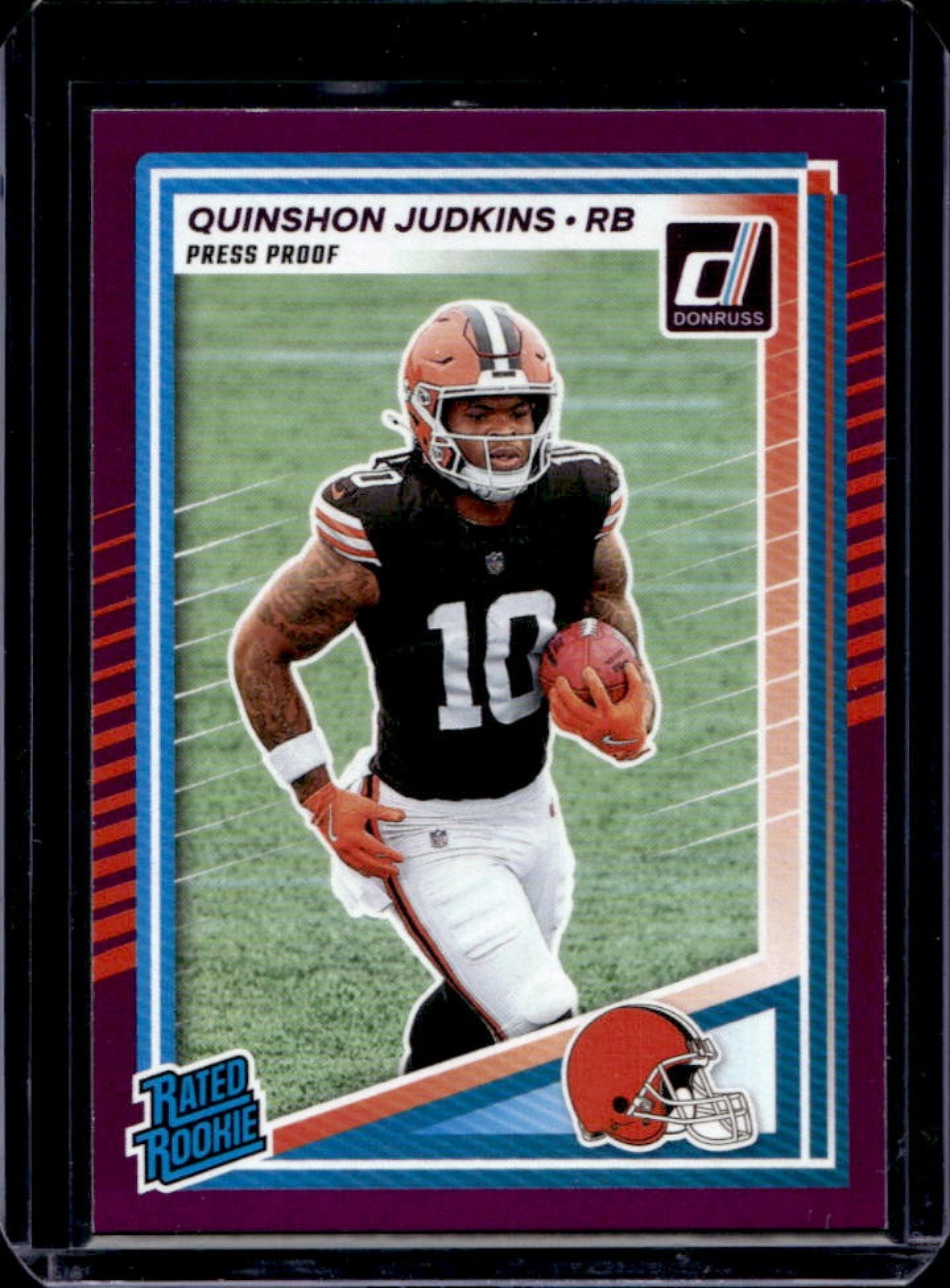2025 Donruss Quinshon Judkins Rated Rookie Press Proof Purple RC #330 Browns