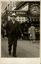RPPC Vancouver BC Tod & Manning store Gruen watch ad clock dapper man pc b620
