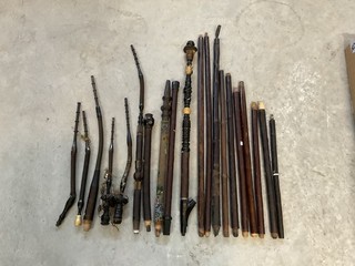 Vintage Tobacco Smoking Pipes Estate lot mixed Long Cherry Wood Pipe Stems