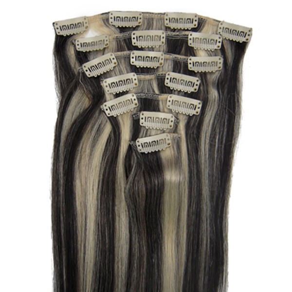 Double Weft Clip In Real Remy Human Hair Extensions Full Head Thick for Women