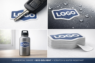 #ad Custom Logo Stickers Vinyl Die Cut Decals Waterproof UV Resistant Bulk $119.99