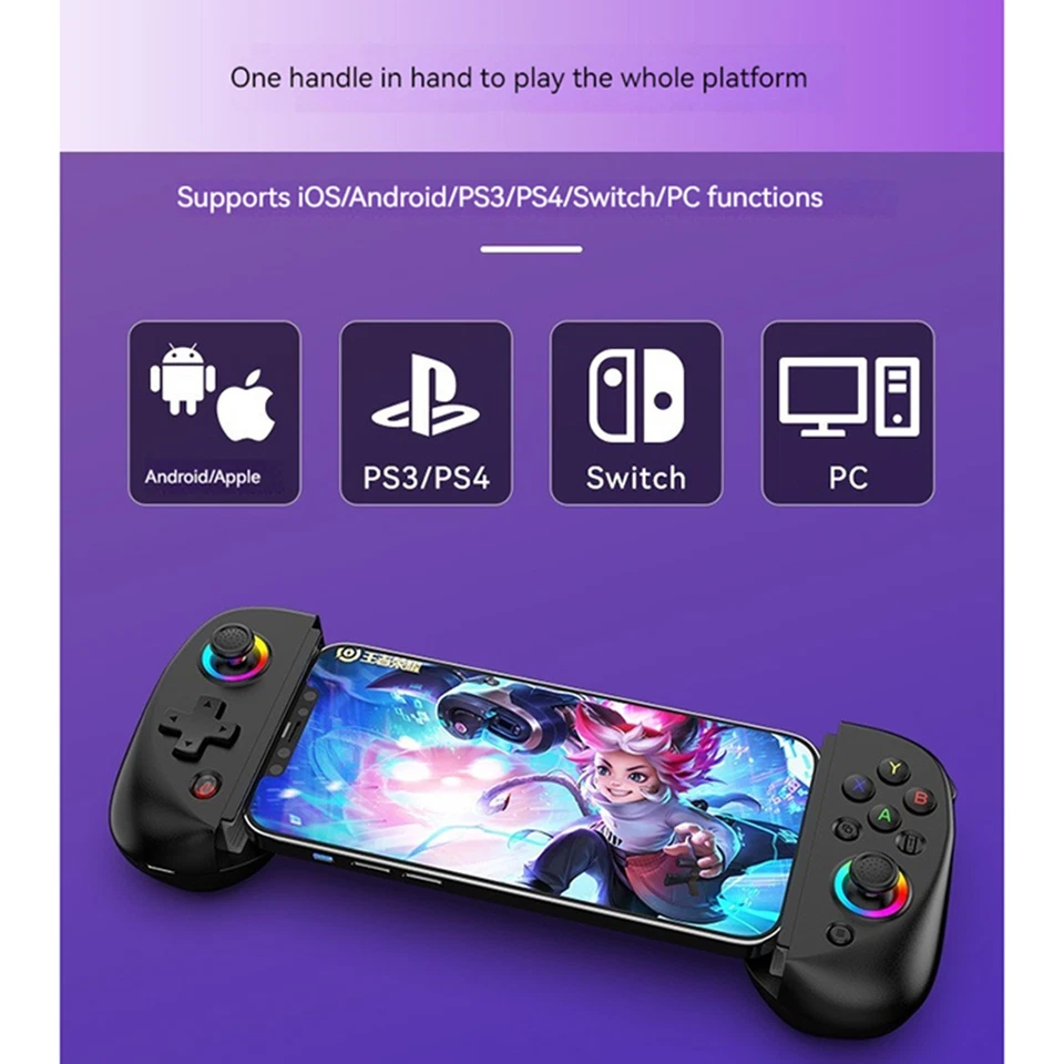 Dual Vibration Wireless Controller Grip Gamepad For Android/IOS/PS3/PS4/Win10 PC - Image 4 of 4