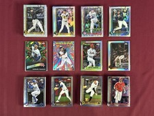 2025 Topps Chrome Baseball (177)Card Lot-(64)Refractors,(11)Inserts,(102)Base/RC