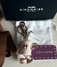 NWT COACH MS JO COFFEE CUP RESIN BAG CHARM CEF66 GIFT BOX