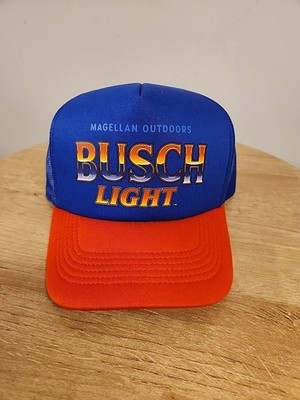 Busch Light Magellan Trucker Hat Snap Back Blue/Orange-New w/ tags